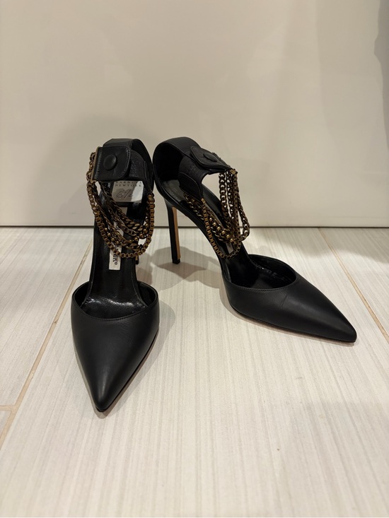 Manolo Blahnik Shoes - Manolo Blahnik M-Evolu Stilettos with Gold Chain Anklet